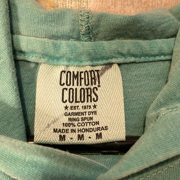 Youth M Teal long sleeve pullover with hood - Picture 2 of 2